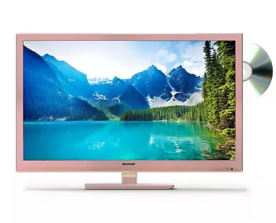 Sharp 24 Inch TV DVD FREEVIEW HD HDMI ROSE GOLD PINK • £99