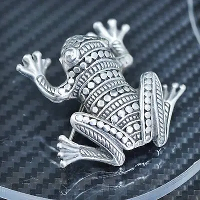 Vintage Mexican Sterling Silver Handmade Brooch Beaded 925 Frog With Marcasite • $69