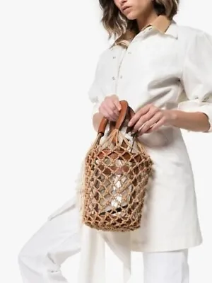 $149.99 • Buy (new) ~ STAUD ~ $325 MOREAU CLEAR BUCKET BAG ~ Net Rope Cage Leather Basket