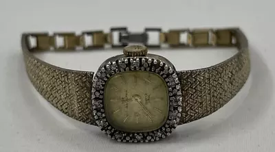 Vintage Hamilton Gold Wrist Watch 10K Rolled Gold Filled With Diamonds 8862 • $1