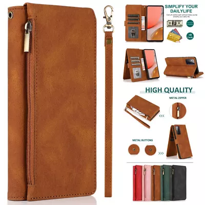 Zipper Pocket Flip Leather Wallet Case For Alcatel 1S 3X 1SE 1V 1S 1A 1B 3L 2021 • $12.21