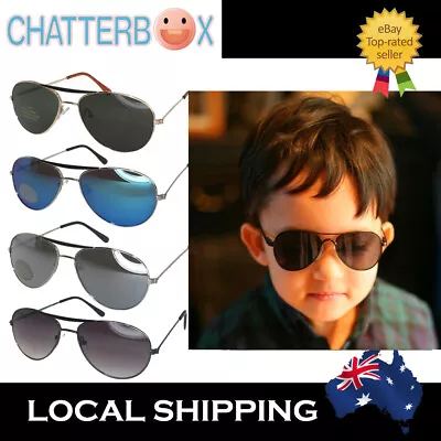 Kid Boys Boy Girls Aviator Sunglasses Cute Mirrored Reflective Lens Eyewear • $14.99