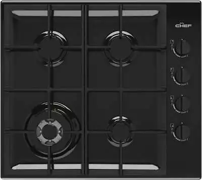 Chef 60cm Black Enamel Gas Cooktop CHG644DC • $503