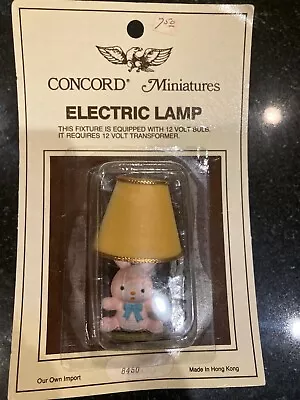 Concord Miniatures Vintage Dollhouse Electric Table Lamp In Package • $13.25