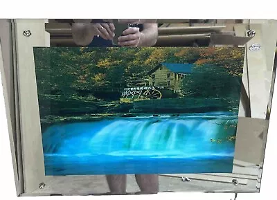 Wall Art Light Box Moving Picture Motion Nature Sound Waterfall Mirror 25 X 18 • $99.95