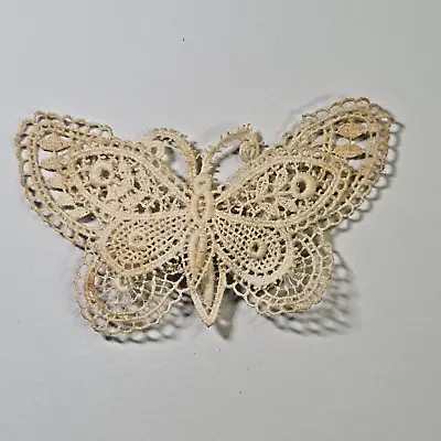 Vintage Lace Butterfly Pin Brooch • £1.79