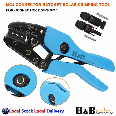 Ratcheted Solar Terminal Crimper Crimping Pliers Tool Fr MC4 Connector 2.5/4/6mm • $28.90