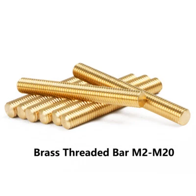 £3.43 • Buy M2 M2.5 M3 M4 M5 M6 M8 M10 - M20 BRASS THREADED BAR - Rod Studding Studs DIN 976