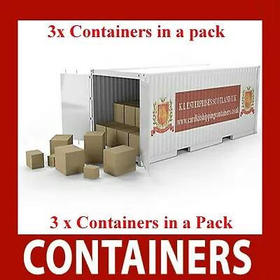 1:87 HO Rail Freight Cargo Shipping Containers Set X 3  • $3.98