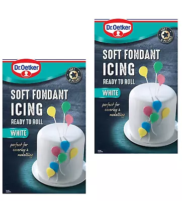 Dr Oetker Ready To Roll White Soft Fondant Icing Sheet Cover 2X454g • £12.50