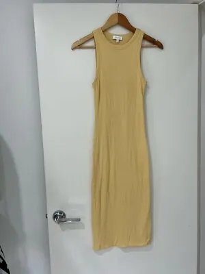 Kookai Sleeveless Rib Knit Maxi Dress Yellow Size 0 • $15