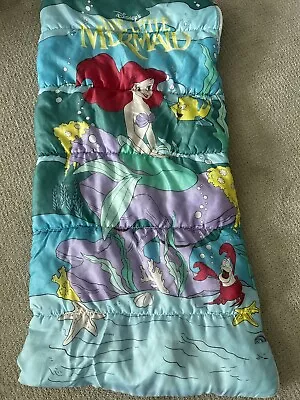 Disney The Little Mermaid Sleeping Bag Vintage 1990's Ariel Flounder Sebastian • $27.95