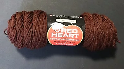 Vintage Red Heart Wintuk Orlon Acrylic Yarn 1 Skein 3.5oz Wood Brown USA Made • $5.99