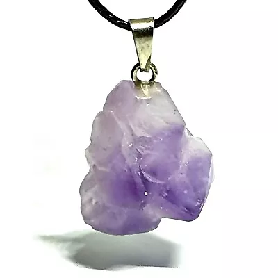 Raw Amethyst Crystal Necklace Pendant Freeform Natural Small Gemstone Spiritual • £3.65