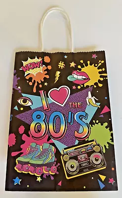 I Love The 80's Theme Gift Bag (1 Piece) Party Goodie Candy Bag Paper 8.5  X 6  • £1.34