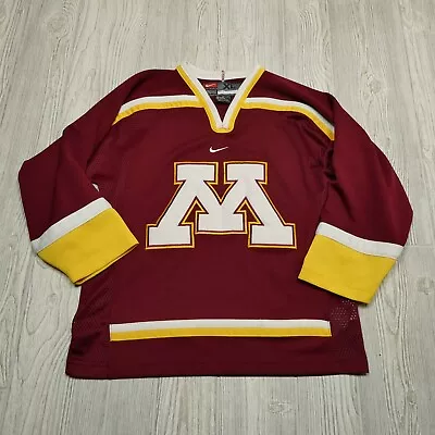 VINTAGE Nike Team Jersey Youth XL Minnesota Gophers Center Swoosh Hockey • $47.44