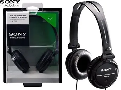 $65.14 • Buy SONY MDR-V150 BLACK Sound Monitoring Stereo DJ Headphones Original / Brand New