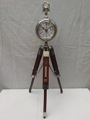 Vintage Floor Standing Antique Desk Shelf Clock Wooden Clock Tripod Home Decor • $78.94