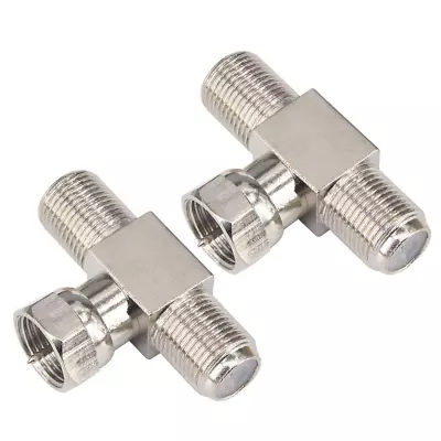 F Type Splitter 3 Way Coaxial Connectors Male To Female RG6 Splitter Combiner T- • $11.83