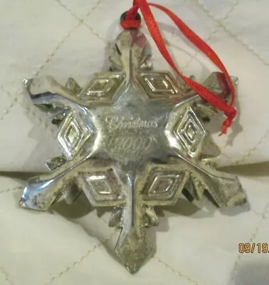 VINTAGE 2000 Silver Plate 3 Dimensional Christmas Snowflake Ornament  4  • $8.99