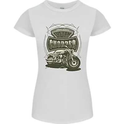 Custom Motorcycles Choppers Biker Motorbike Womens Petite Cut T-Shirt • £9.99