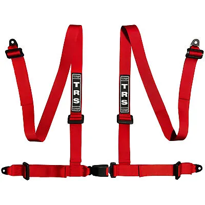 TRS 4 Point Budget ECE Race / Rally Harness With 2 Inch Straps - Red • £89.71