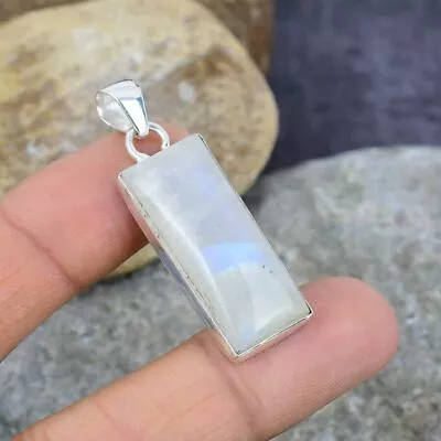 Rainbow Moonstone Pendant 925 Sterling Silver Handmade Statement Pendant MB95 • $13.11