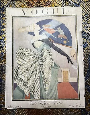 Vintage Vogue Magazine April 15 1923 Paris Fashions Number • $225