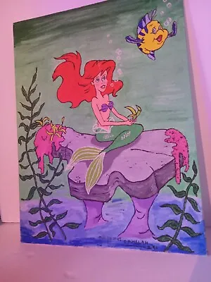 Mermaid   Painting ...Beautiful Original..Under Sea Creatures... 9 X 12 Inch • $30