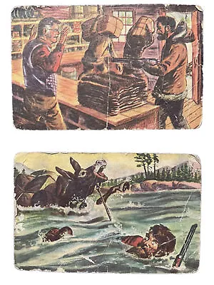 Vintage 1950 “Challenge Of The Yukon” Sgt. Preston Lot~2 Cards #11 & #31 Creases • $29