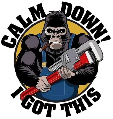Calm Down I Got This Gorilla Helmet Sticker Toolbox Sticker Hard Hat Sticker • $1.88