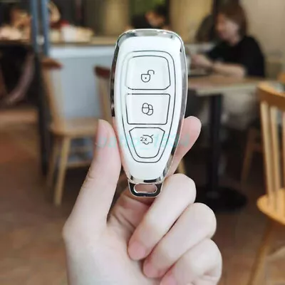 TPU Car Remote Key Fob Cover Case For Ford Mondeo Focus Fiesta Kuga White NEW • $17.84