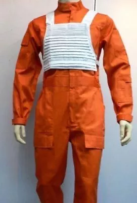 X-Wing Rebel Fighter Pilot Orange Jumpsuit + White Flak Vest Star Wars Costume  • $37.80