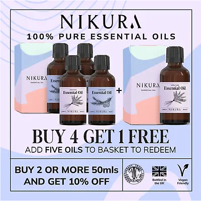 Nikura | 50ml Essential Oils 100% Pure & Natural (Aromatherapy) - Multi Listing • £8.99