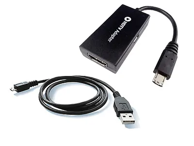 MHL To HDMI Adaptor + FREE 3 Metre USB Cable For Galaxy S3 S III Note 2 Note II • £8.64