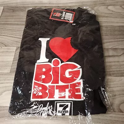 Y2K I Love Big Bite 7-Eleven Men's X-Large Black T-shirt Deadstock NWT • $24.95