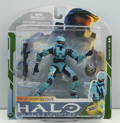 Spartan Soldier Scout Cyan Halo 3 Collection McFarlane 5  Figure NIB 2009 • $100