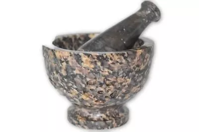 Brown Star Carved Soapstone Mortar & Pestle • $18.99