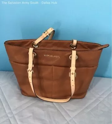 Michael Kors Brown Leather Tote Work Shoulder Bag - 10 SP - 10.5x9.5x5  • $14.99