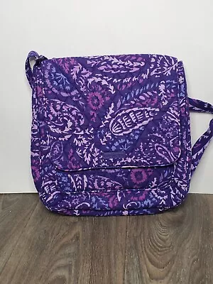 Vera Bradley Essential Mailbag Crossbody Bag Paisley Amethyst 26076-P71 • $49.99