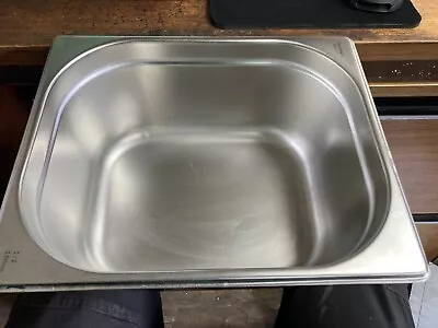 Stainless Steel Gastronorm Pan Gastro Container Bain Marie Pot 1/2 Size 150mm • £10