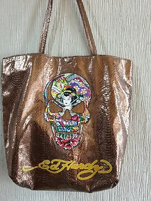 Ed Hardy - Good Size Gold Snake Reptile Print Style Tote Bag. • £17.99