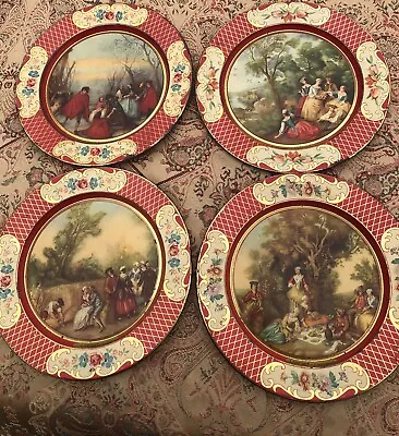 DAHER 1940s DECORATED WARE “THE FOUR SEASONS” TIN PLATE PAINT DECORATE BELGIUM • $25