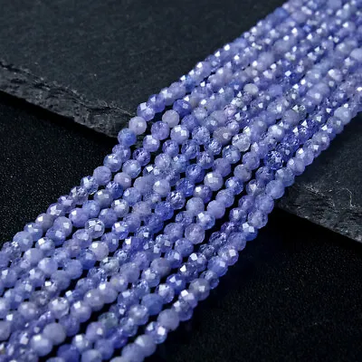 Natural Tanzanite Gemstone Grd AAA Micro Faceted Round 3MM 4MM Loose Beads (P45) • $13.49