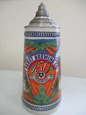 NOS PABST BREWING CO 150th ANNIVERSARY 1844-1994 LIDDED STEIN • $99