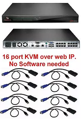 Avocent DSR2020 16 Port KVM IP  Switch + 8 X DSRIQ-USB Cable Modules • $234.37