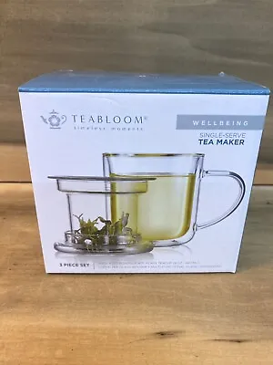 Teabloom Insulated Steeping Mug Glass Infuser Doublewall  • $4.99