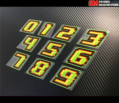 Reflective DIY Sport Racing Numbers Car Motorcycle Helmet Sticker • $4.24