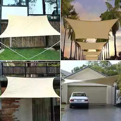 Outdoor Awnings Waterproof Sun Shade Sail Garden Canopi For Terrace Car Canvas A • £18.62