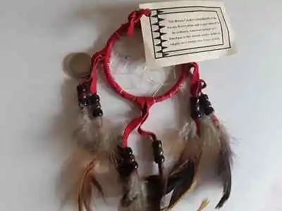 Red Native American Dream Catcher 3 Inch Diameter. Genuine Native American Craft • £16.95